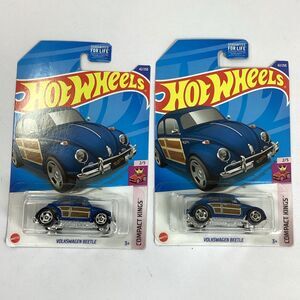 Hot Wheels Volkswagen Beetle Blue Woodie Compact Kings 2021 Mattel Two